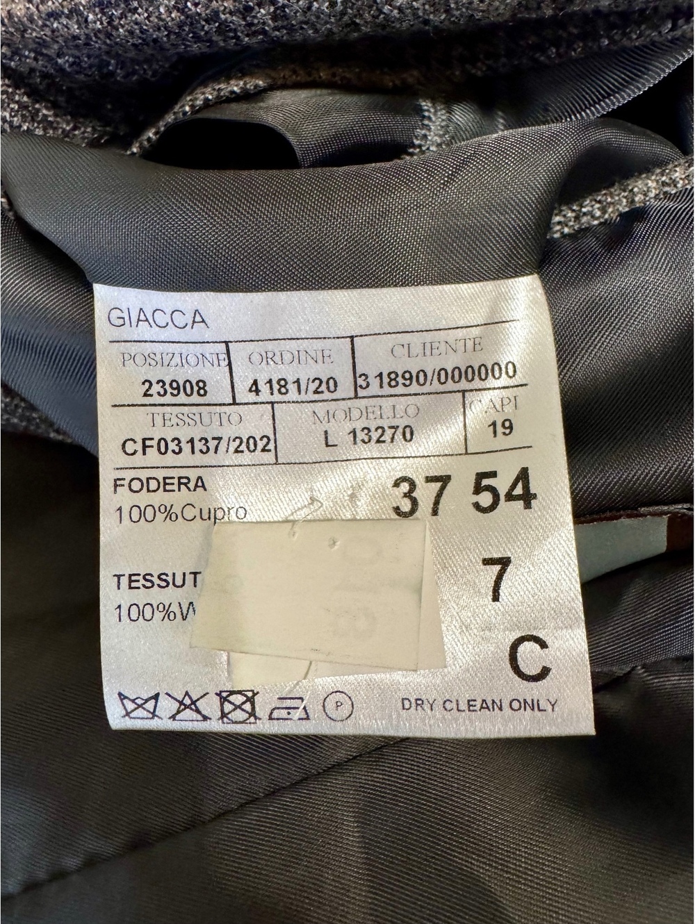 Canali Kei sport coat of tan and grey glen plaid US size 44 - Picture 8 of 9